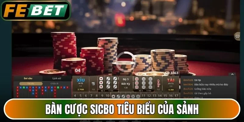 Bàn cược Sicbo tiêu biểu của sảnh